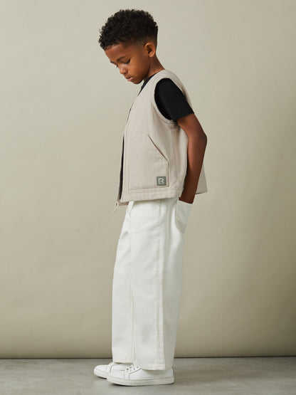 Dsiney Kidz - Reiss Off White Hayes 3-9 yrs Cotton Quilted Gilet image 1