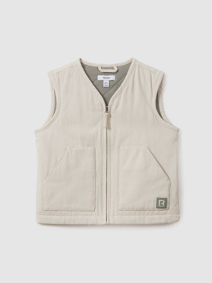 Dsiney Kidz - Reiss Off White Hayes 3-9 yrs Cotton Quilted Gilet image 2