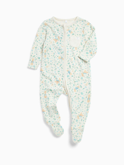 MORI Cream Peter Rabbit Supersoft 2 Way Zip-Up Clever Sleepsuit image 1
