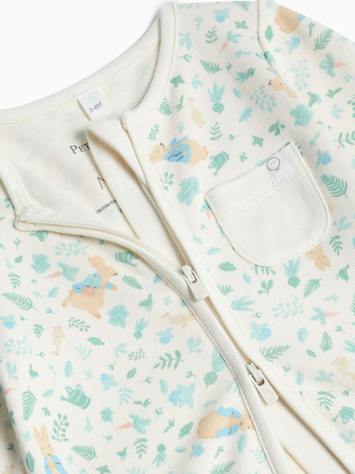 Dsiney Kidz - MORI Cream Peter Rabbit Supersoft 2 Way Zip-Up Clever Sleepsuit image 3