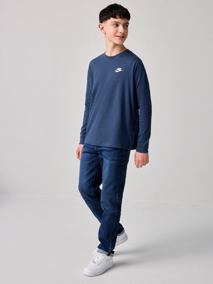 Dsiney Kidz - Nike Navy Sportswear Long Sleeve T-Shirt image 2