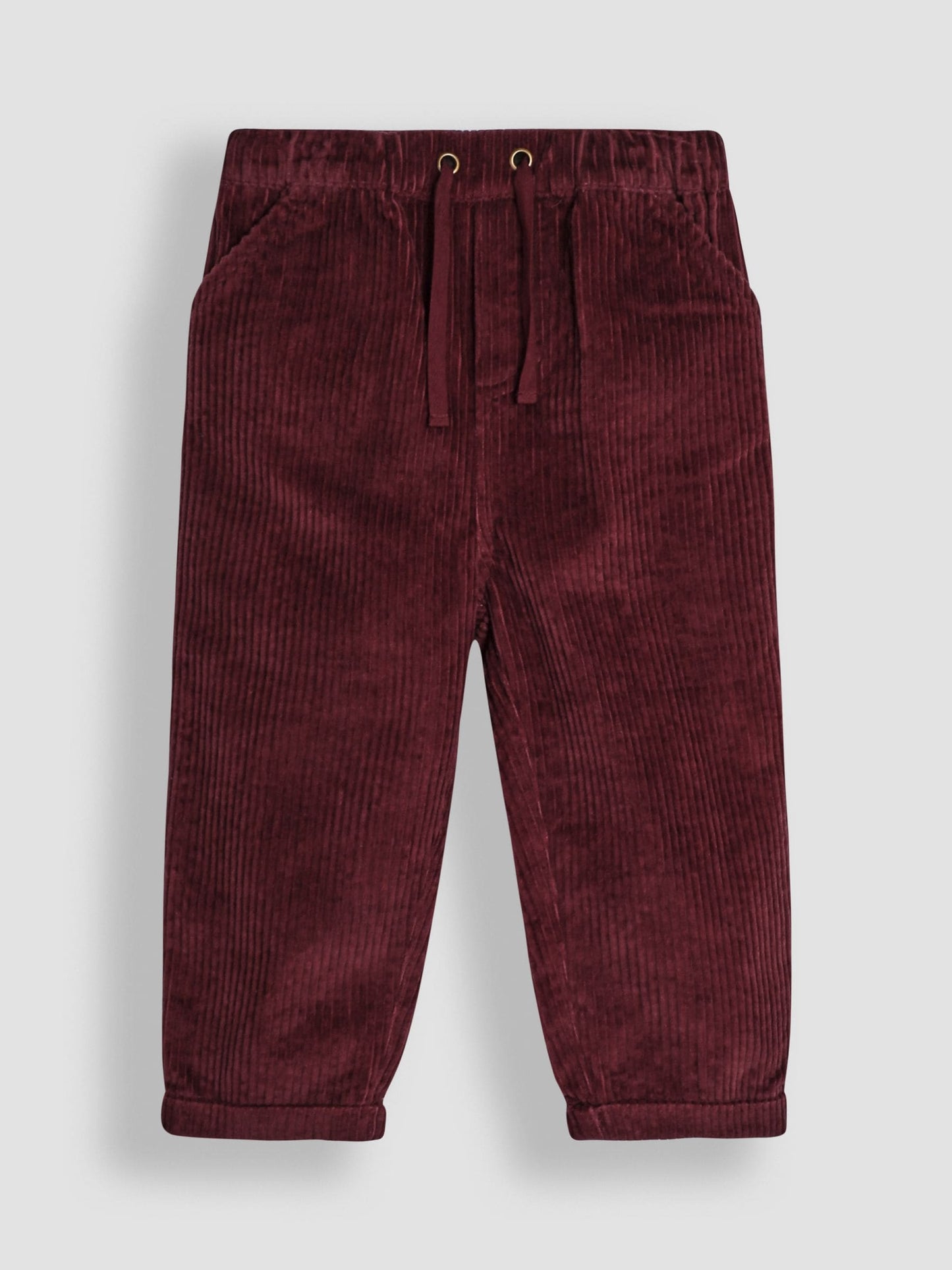 JoJo Maman Bébé Burgundy Chunky Cord Pull-On Trousers image 1
