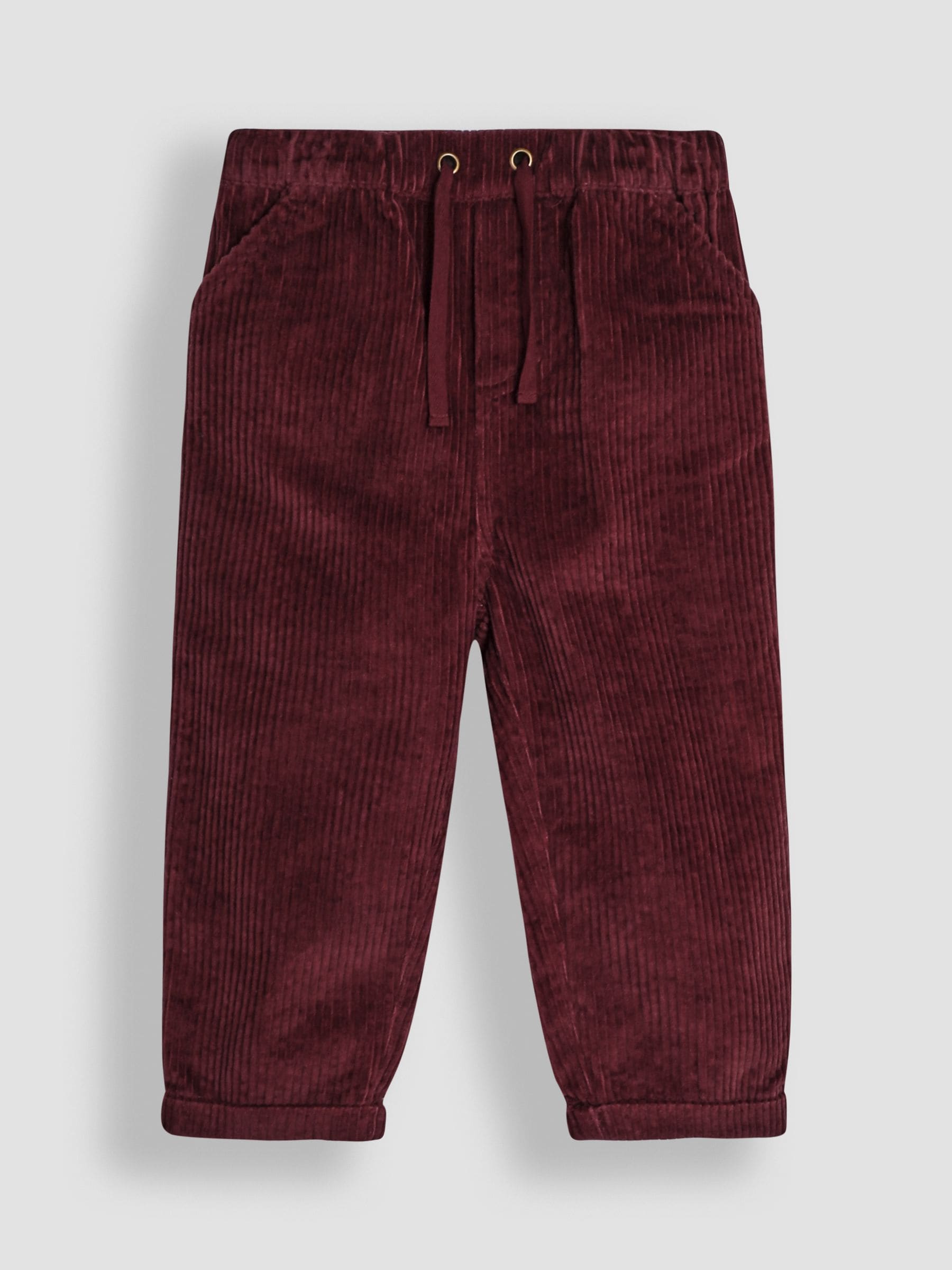 JoJo Maman Bébé Burgundy Chunky Cord Pull-On Trousers image 1