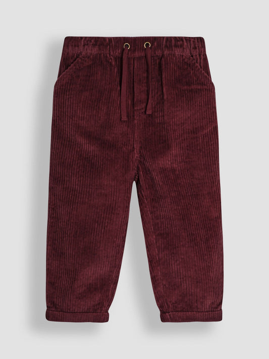 JoJo Maman Bébé Burgundy Chunky Cord Pull-On Trousers image 1
