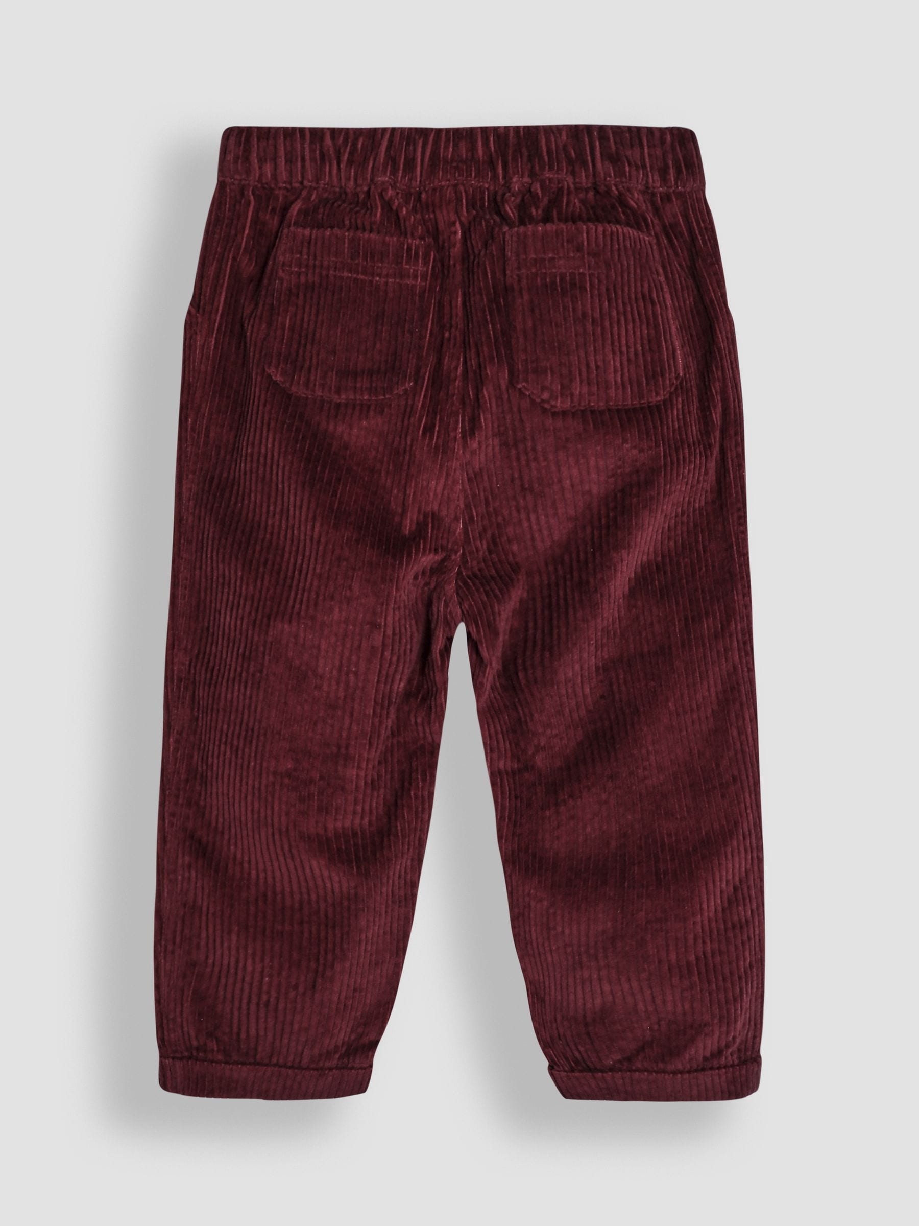 JoJo Maman Bébé Burgundy Chunky Cord Pull-On Trousers image 2