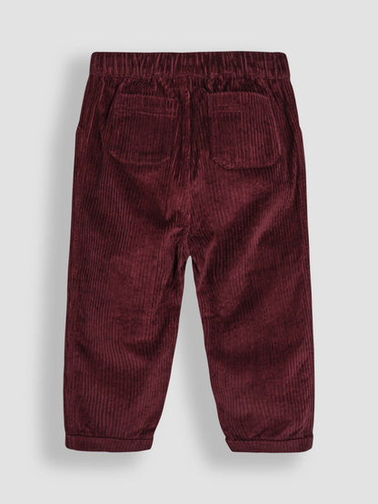 JoJo Maman Bébé Burgundy Chunky Cord Pull-On Trousers image 2