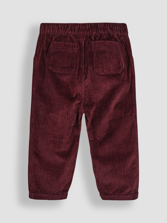 JoJo Maman Bébé Burgundy Chunky Cord Pull-On Trousers image 2