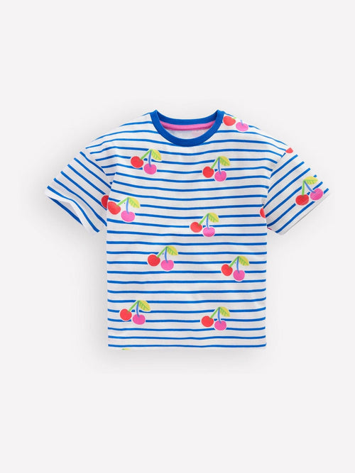 Dsiney Kidz - Boden Blue Relaxed Breton T-Shirt image 1