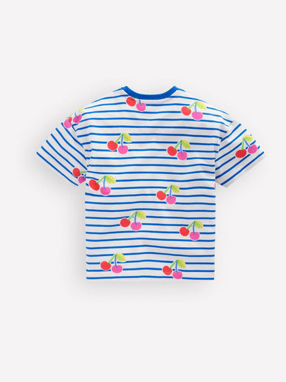 Boden Blue Relaxed Breton T-Shirt image 2