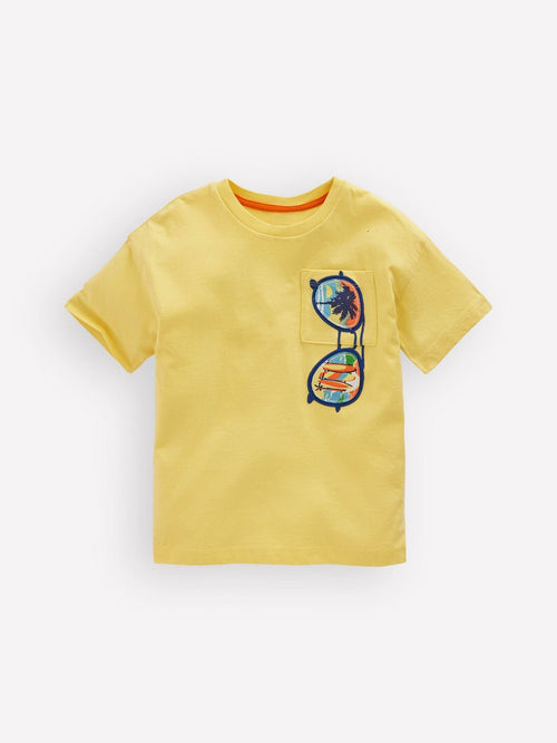 Boden Yellow Short Sleeve Badge T-Shirt image 1