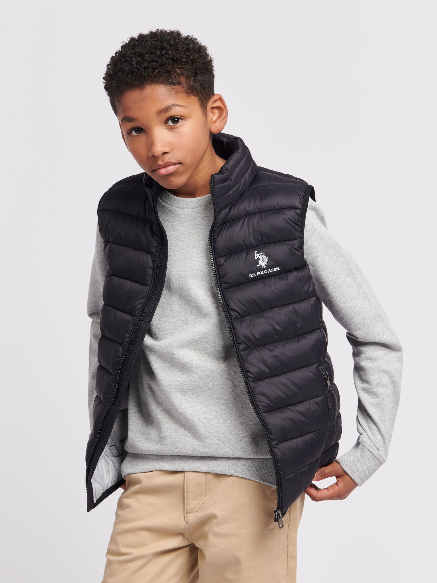 Dsiney Kidz - U.S. Polo Assn. Black Bound Quilted Boys Gilet image 1