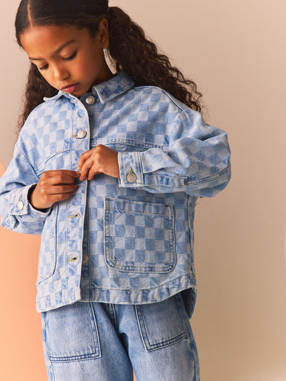 Check Denim Shacket (3-16yrs)