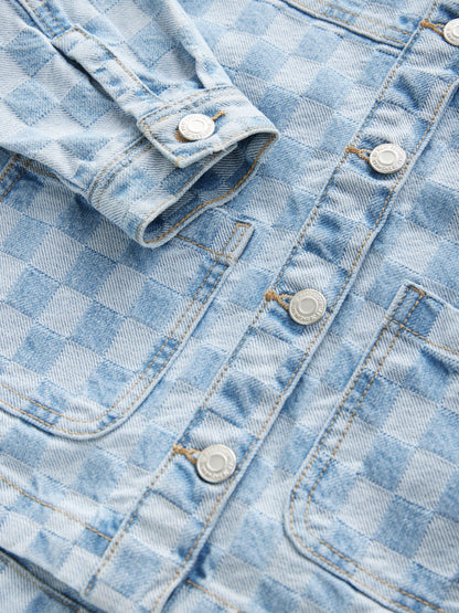 Check Denim Shacket (3-16yrs)