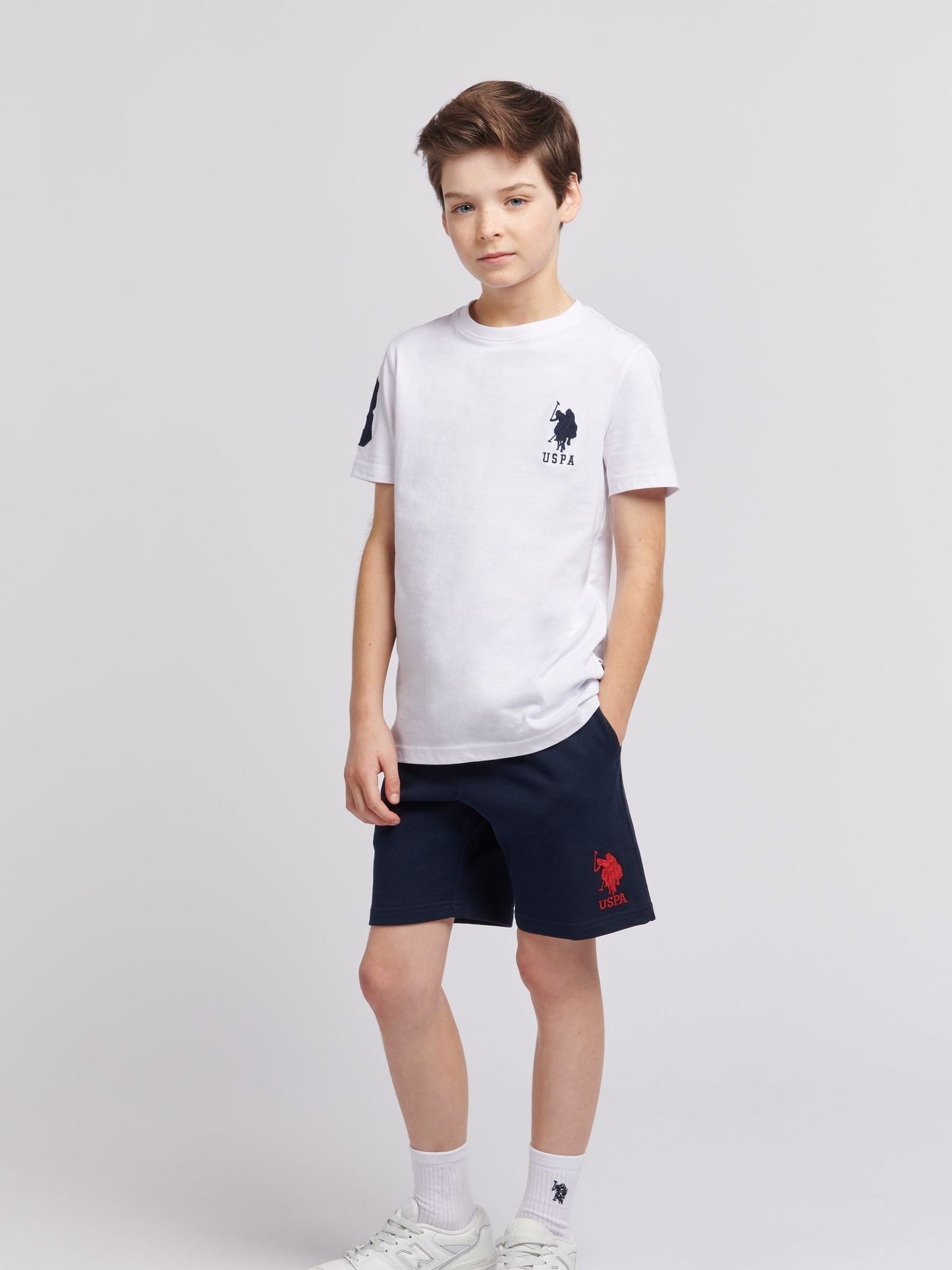 Dsiney Kidz - U.S. Polo Assn. Blue Boys 100% Cotton Player 3 Sweat Shorts image 3