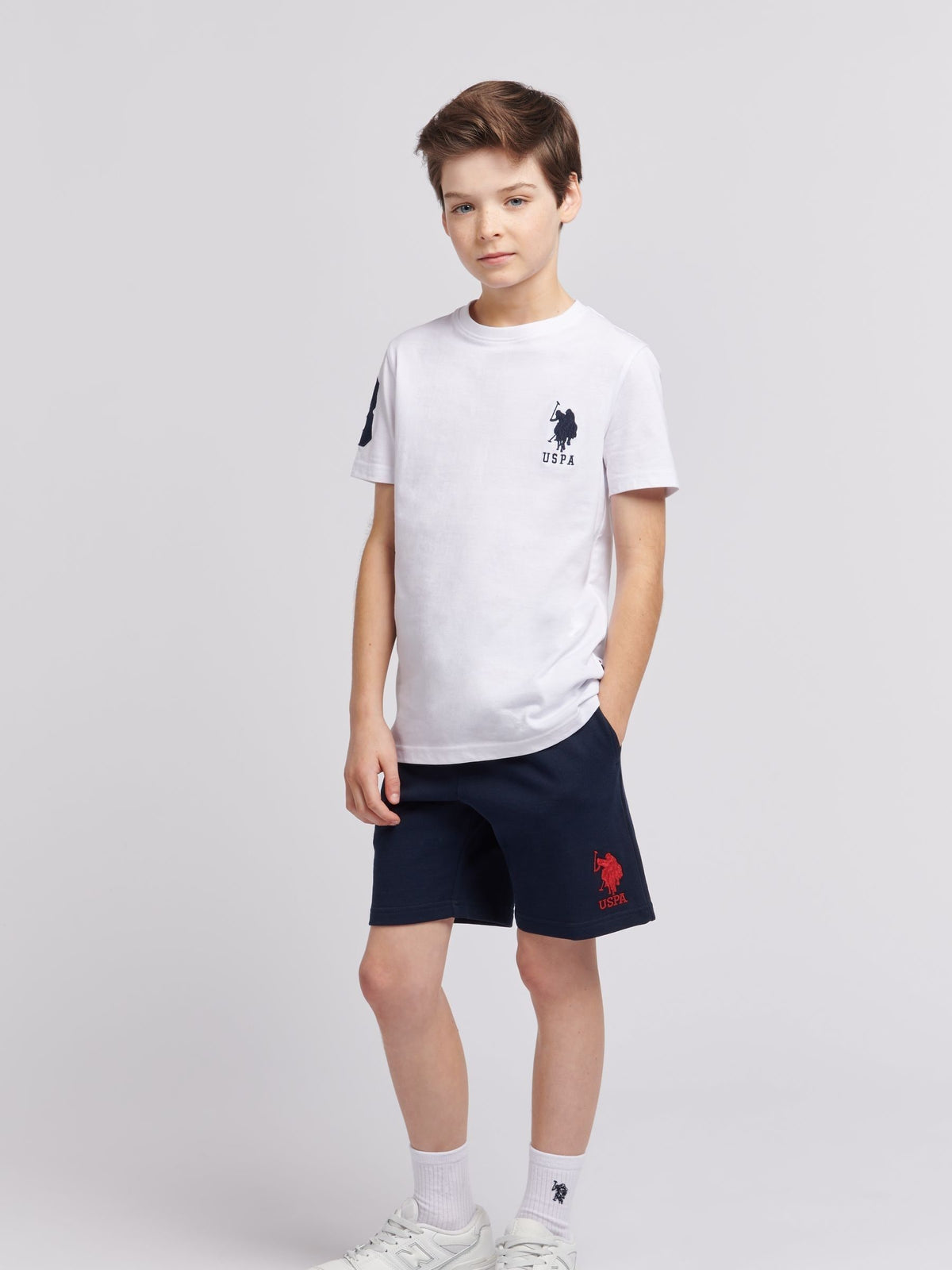 Dsiney Kidz - U.S. Polo Assn. Blue Boys 100% Cotton Player 3 Sweat Shorts image 3