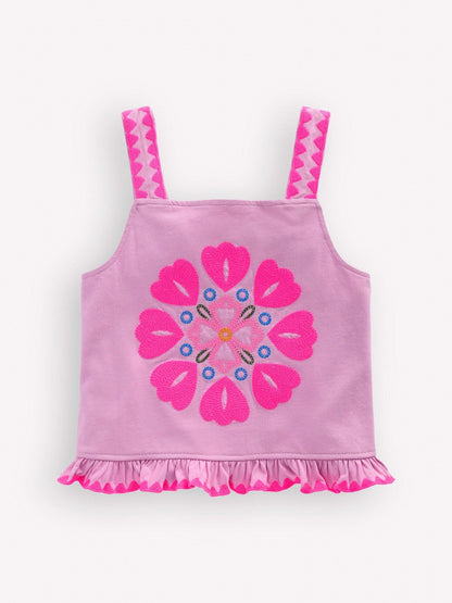 Dsiney Kidz - Boden Pink Embroidered Peplum Top image 1