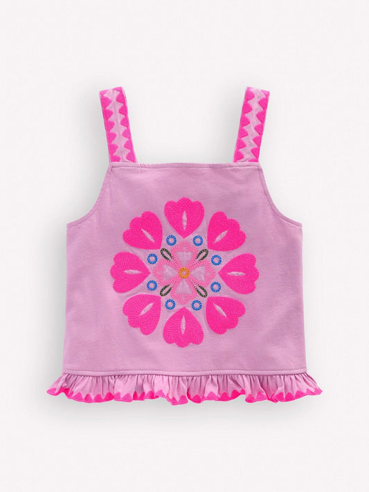 Dsiney Kidz - Boden Pink Embroidered Peplum Top image 1