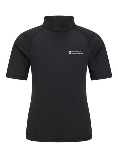 Mountain Warehouse Black Short Sleeved Rash Vest image 1