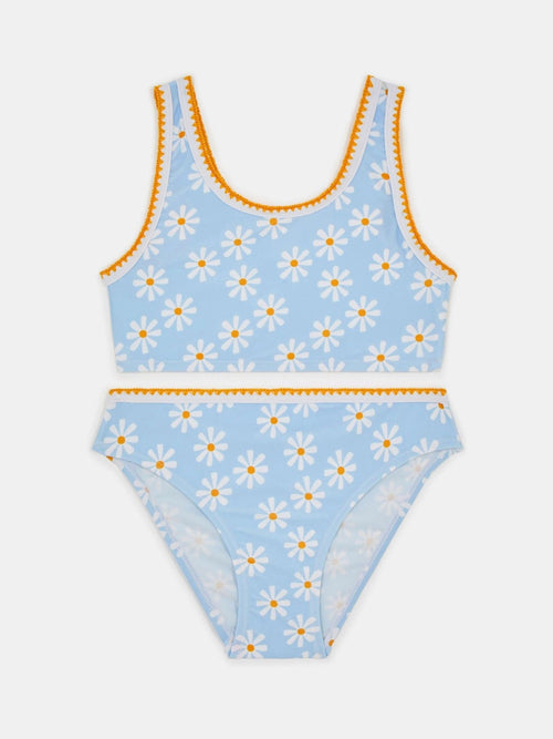 Dsiney Kidz - Angels By Accessorize Blue Girls Daisy Print Bralette Bikini Set image 1