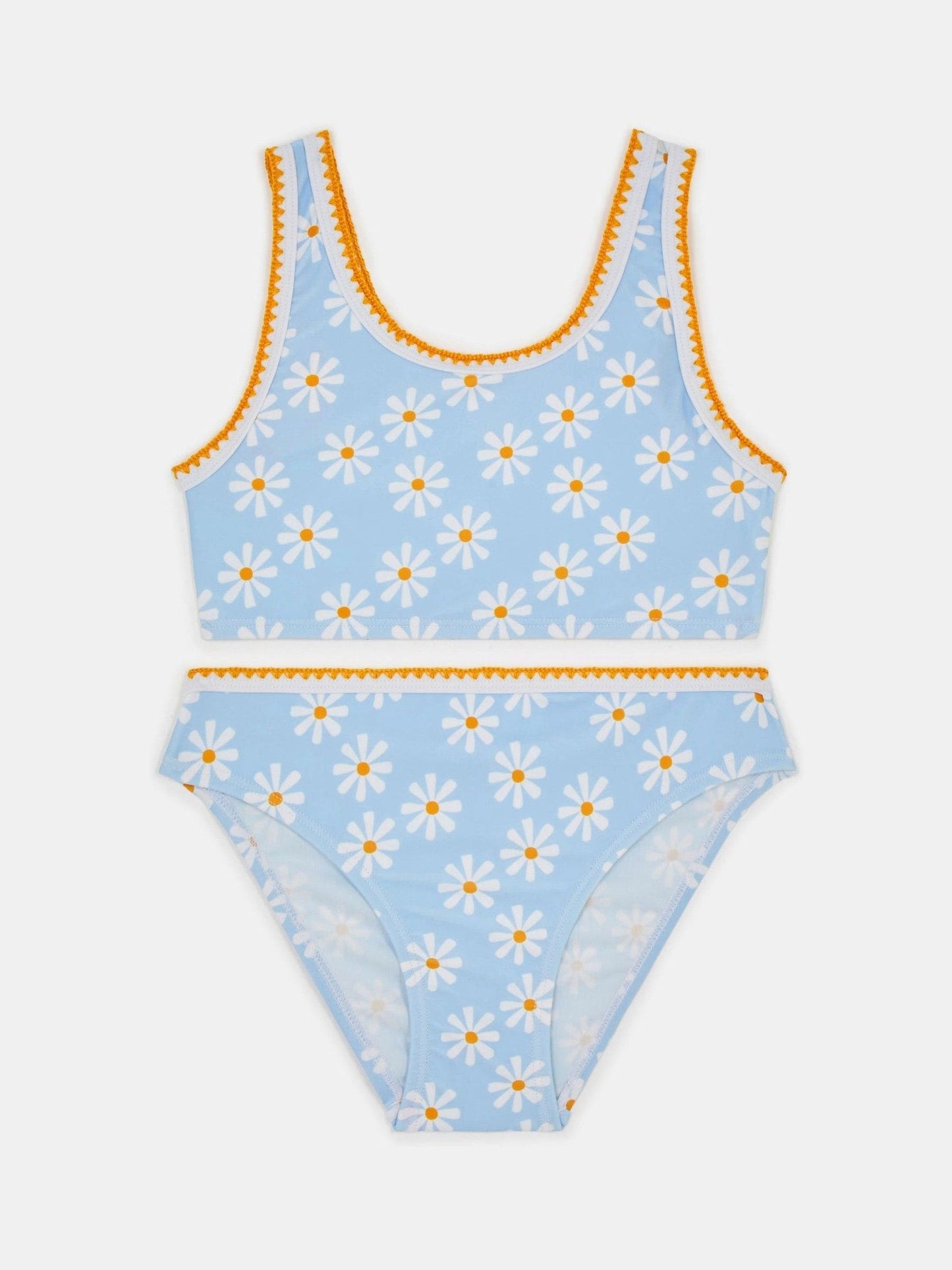 Angels By Accessorize Blue Girls Daisy Print Bralette Bikini Set image 1