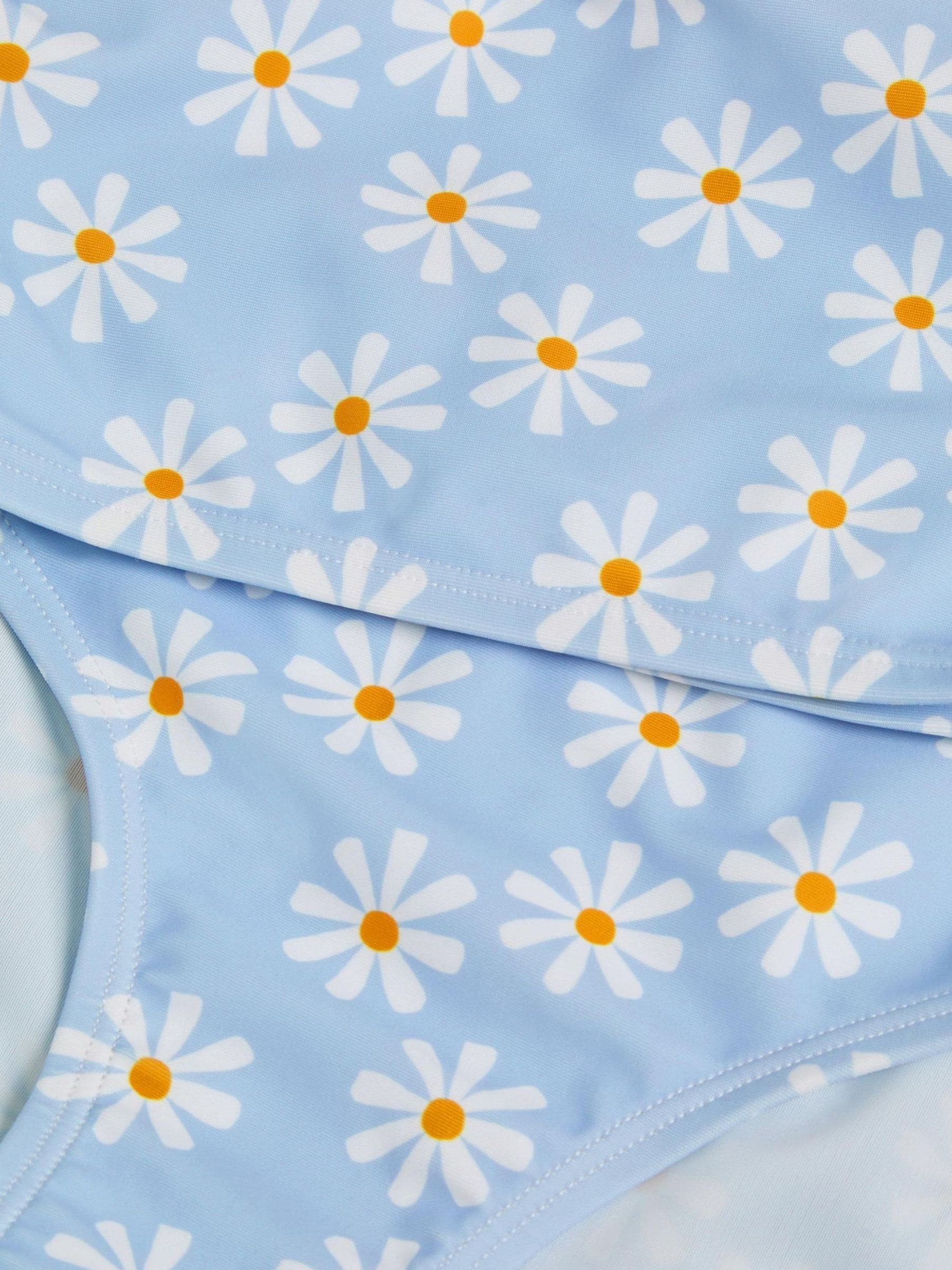 Angels By Accessorize Blue Girls Daisy Print Bralette Bikini Set image 2
