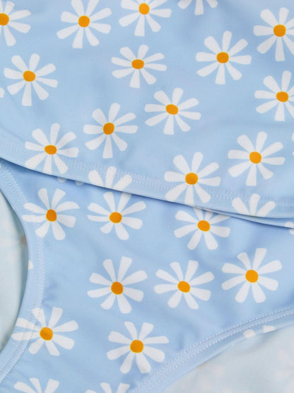Angels By Accessorize Blue Girls Daisy Print Bralette Bikini Set image 2