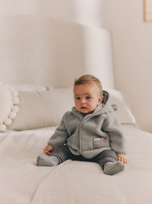 Grey Bear Cosy Borg Fleece Baby Jacket