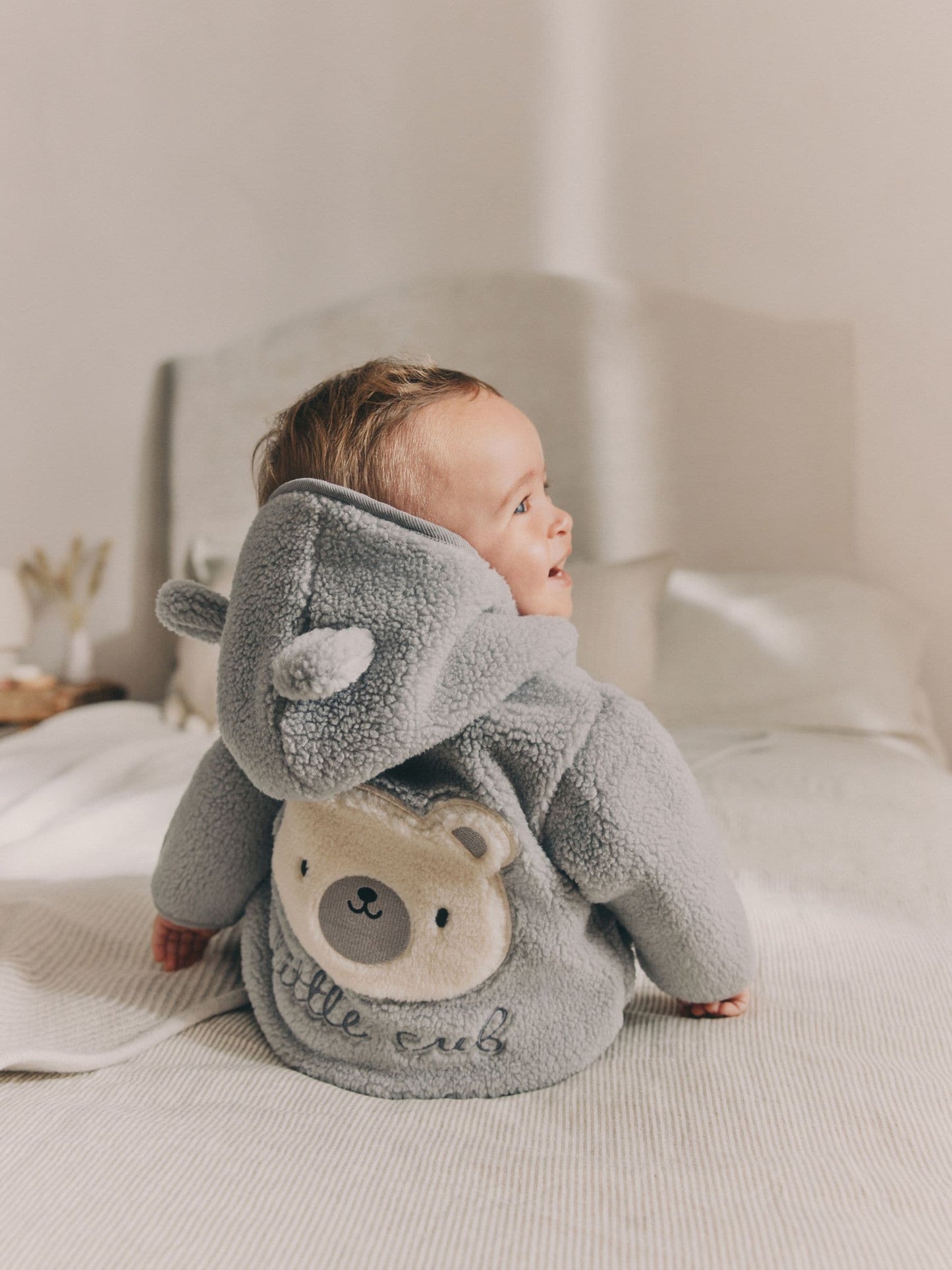 Grey Bear Cosy Borg Fleece Baby Jacket