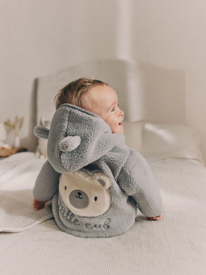 Grey Bear Cosy Borg Fleece Baby Jacket