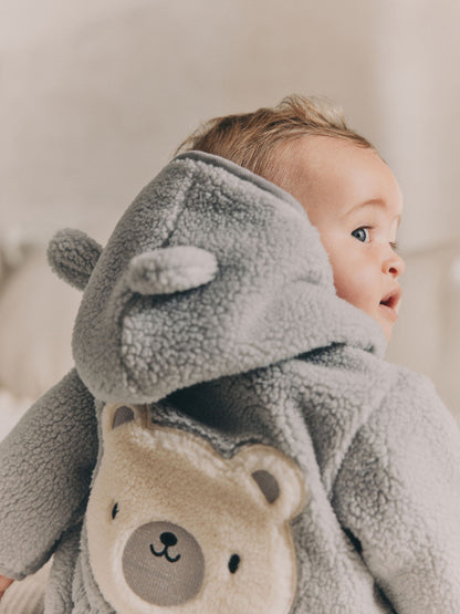 Grey Bear Cosy Borg Fleece Baby Jacket