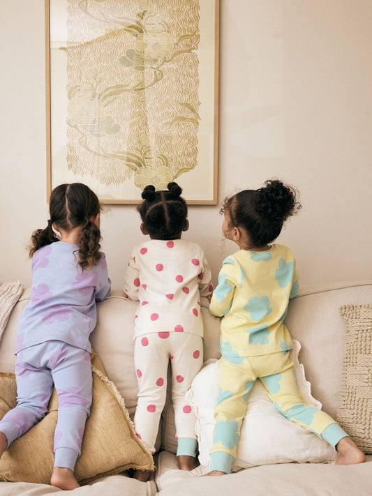Pastel Cat/ Unicorn/ Flower Long Sleeve Snuggle Pyjamas 3 Pack (9mths-16yrs)