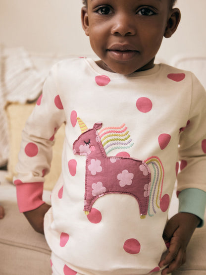 Pastel Cat/ Unicorn/ Flower Long Sleeve Snuggle Pyjamas 3 Pack (9mths-16yrs)