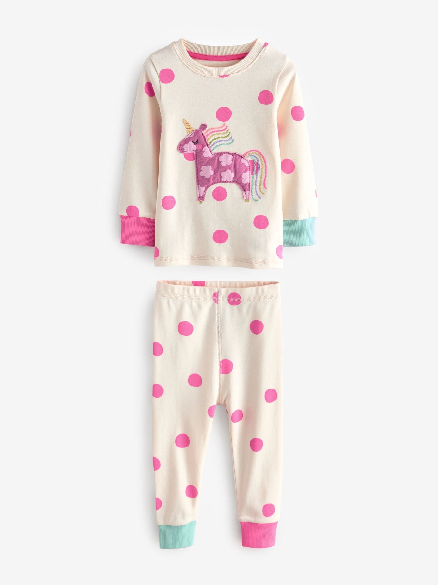 Pastel Cat/ Unicorn/ Flower Long Sleeve Snuggle Pyjamas 3 Pack (9mths-16yrs)