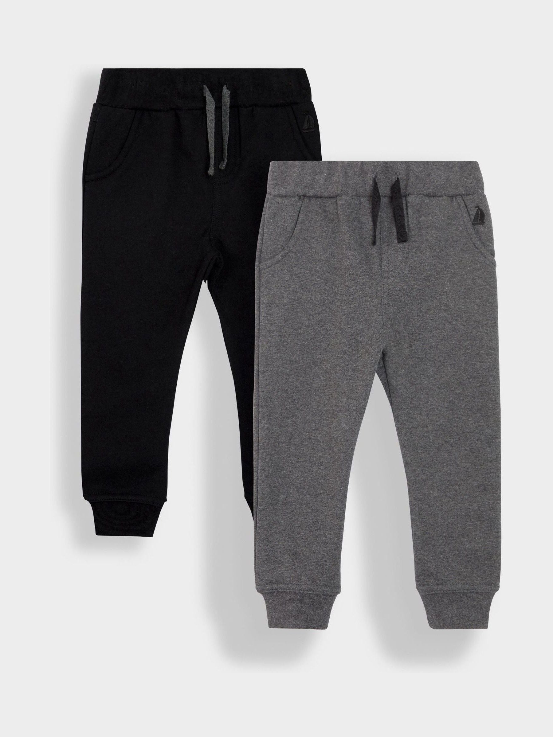 JoJo Maman Bébé Black & Grey Marl 2-Pack Joggers image 1