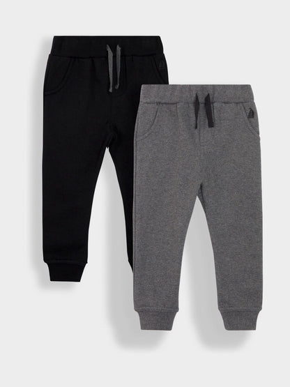 JoJo Maman Bébé Black & Grey Marl 2-Pack Joggers image 1