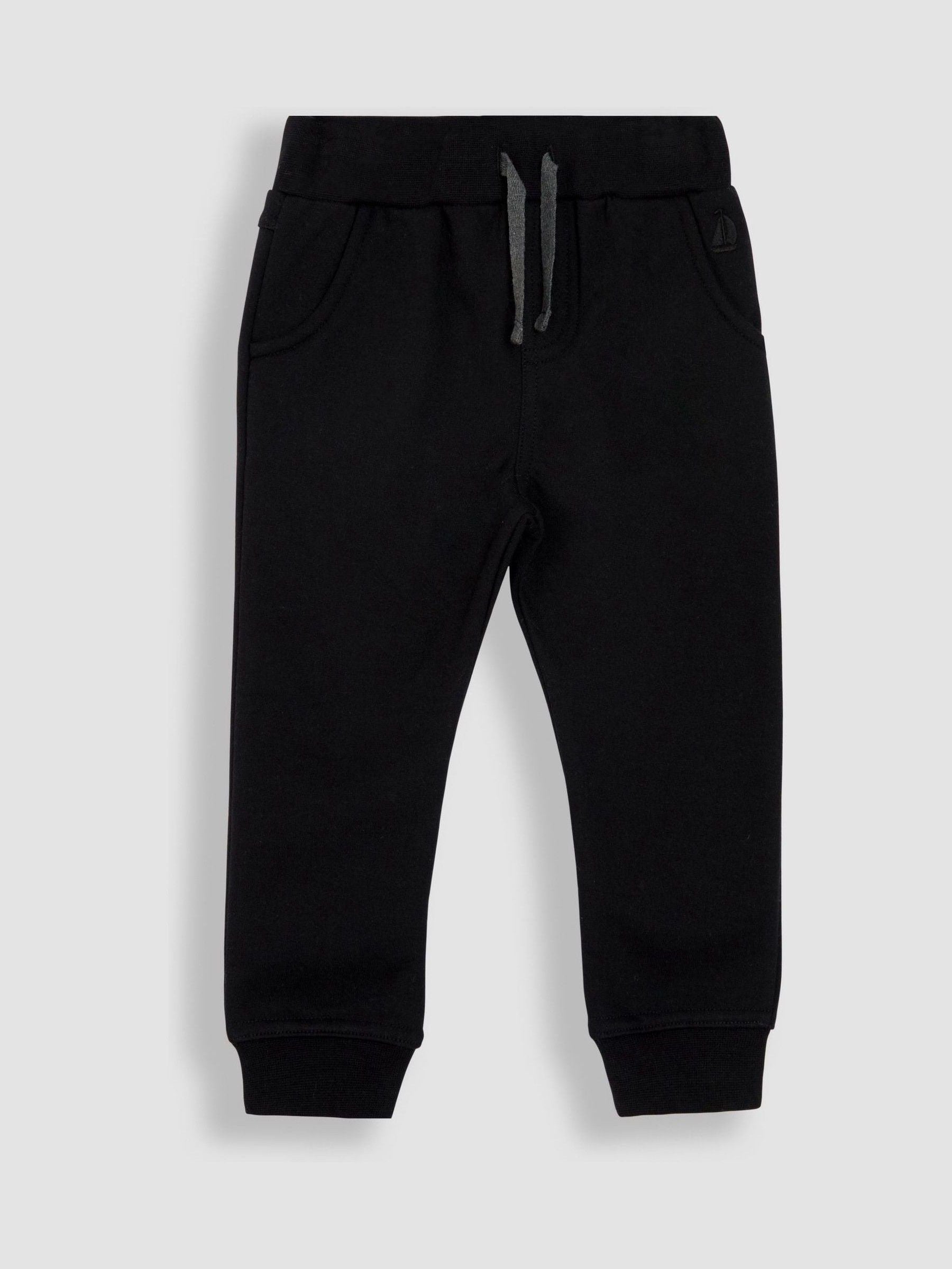 JoJo Maman Bébé Black & Grey Marl 2-Pack Joggers image 2