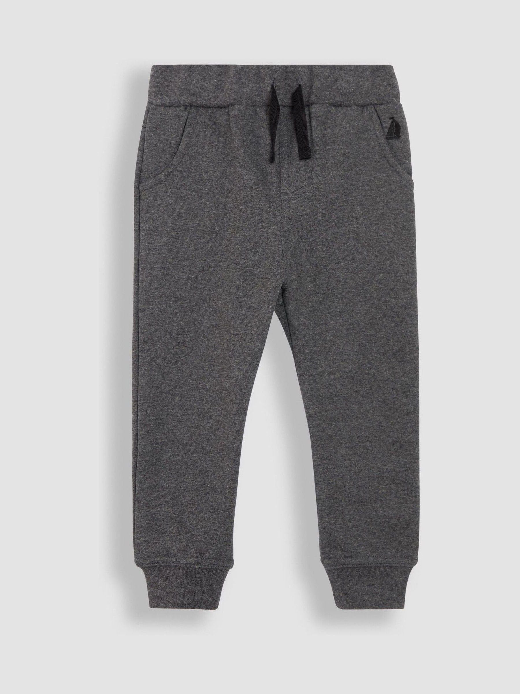 JoJo Maman Bébé Black & Grey Marl 2-Pack Joggers image 4