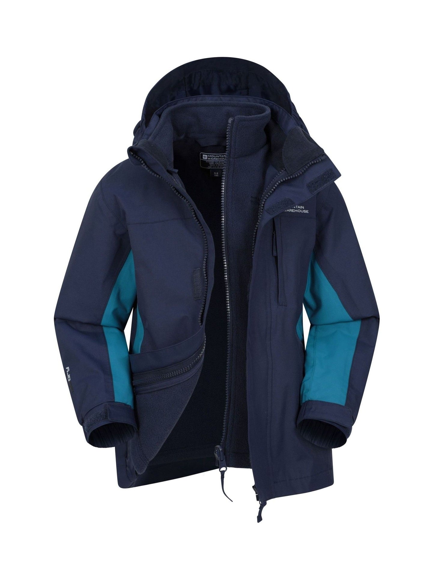 Dsiney Kidz - Mountain Warehouse Navy Blue Cannonball 3 in 1 Waterproof Jacket image 4