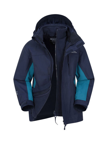 Dsiney Kidz - Mountain Warehouse Navy Blue Cannonball 3 in 1 Waterproof Jacket image 4