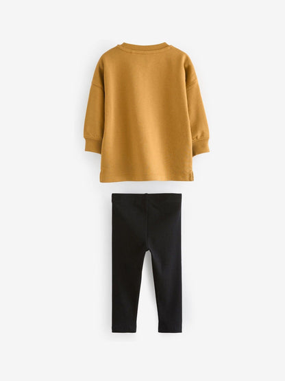 Dsiney Kidz - Grey/Ochre Yellow 2 Pack Long Sleeve T-Shirt & Leggings Set (3mths-7yrs) image 7