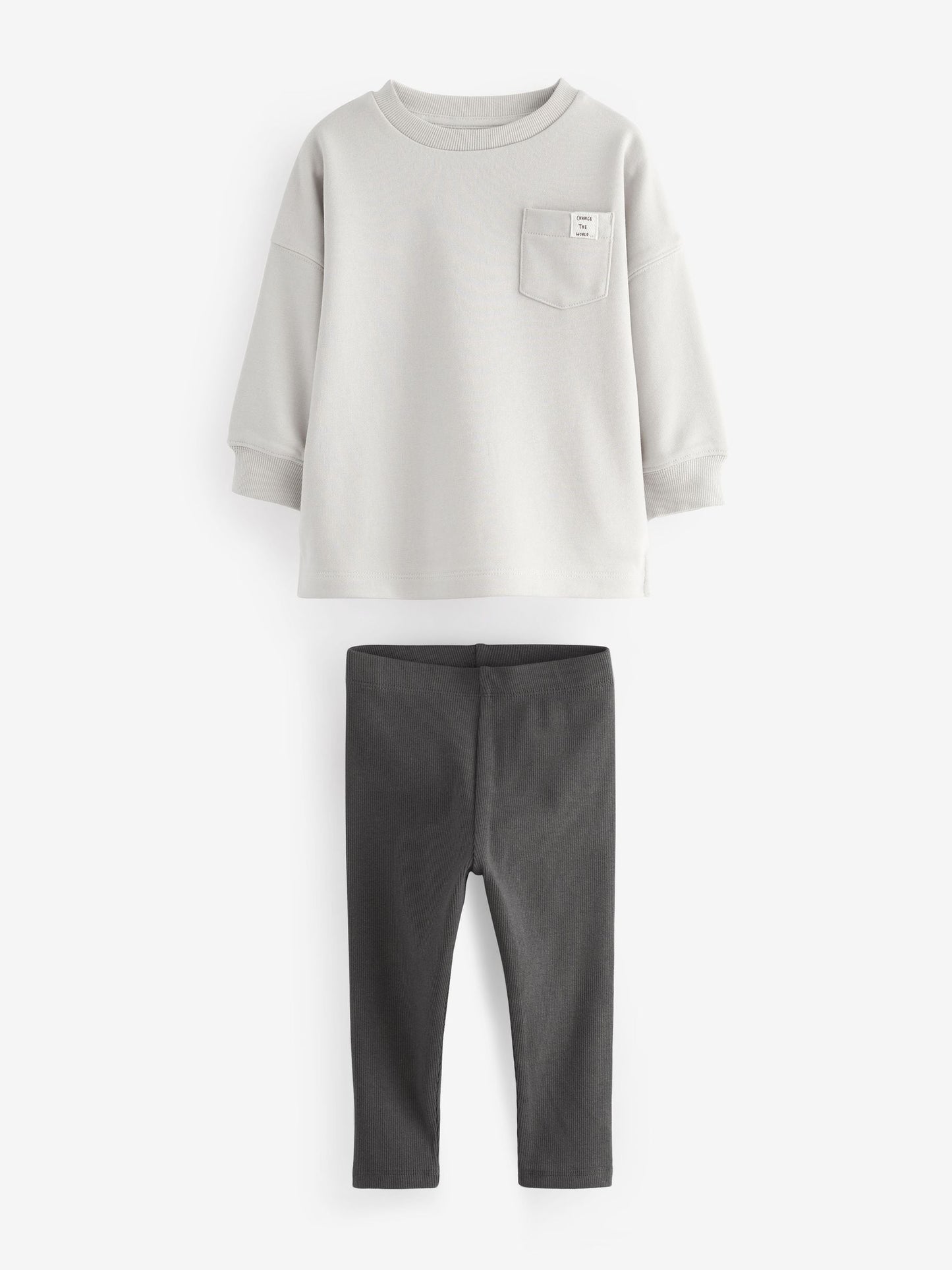 Dsiney Kidz - Grey/Ochre Yellow 2 Pack Long Sleeve T-Shirt & Leggings Set (3mths-7yrs) image 8