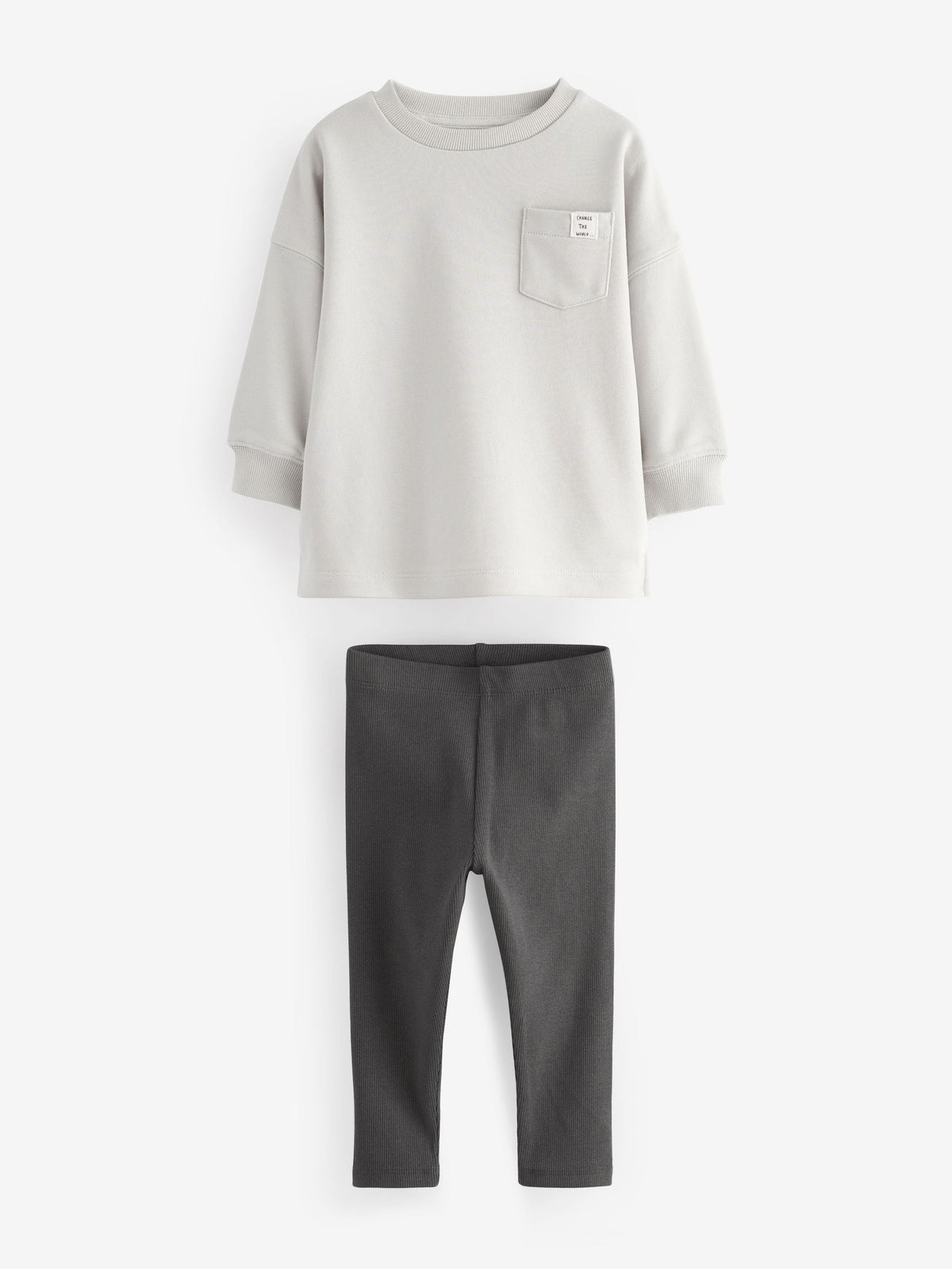 Dsiney Kidz - Grey/Ochre Yellow 2 Pack Long Sleeve T-Shirt & Leggings Set (3mths-7yrs) image 8