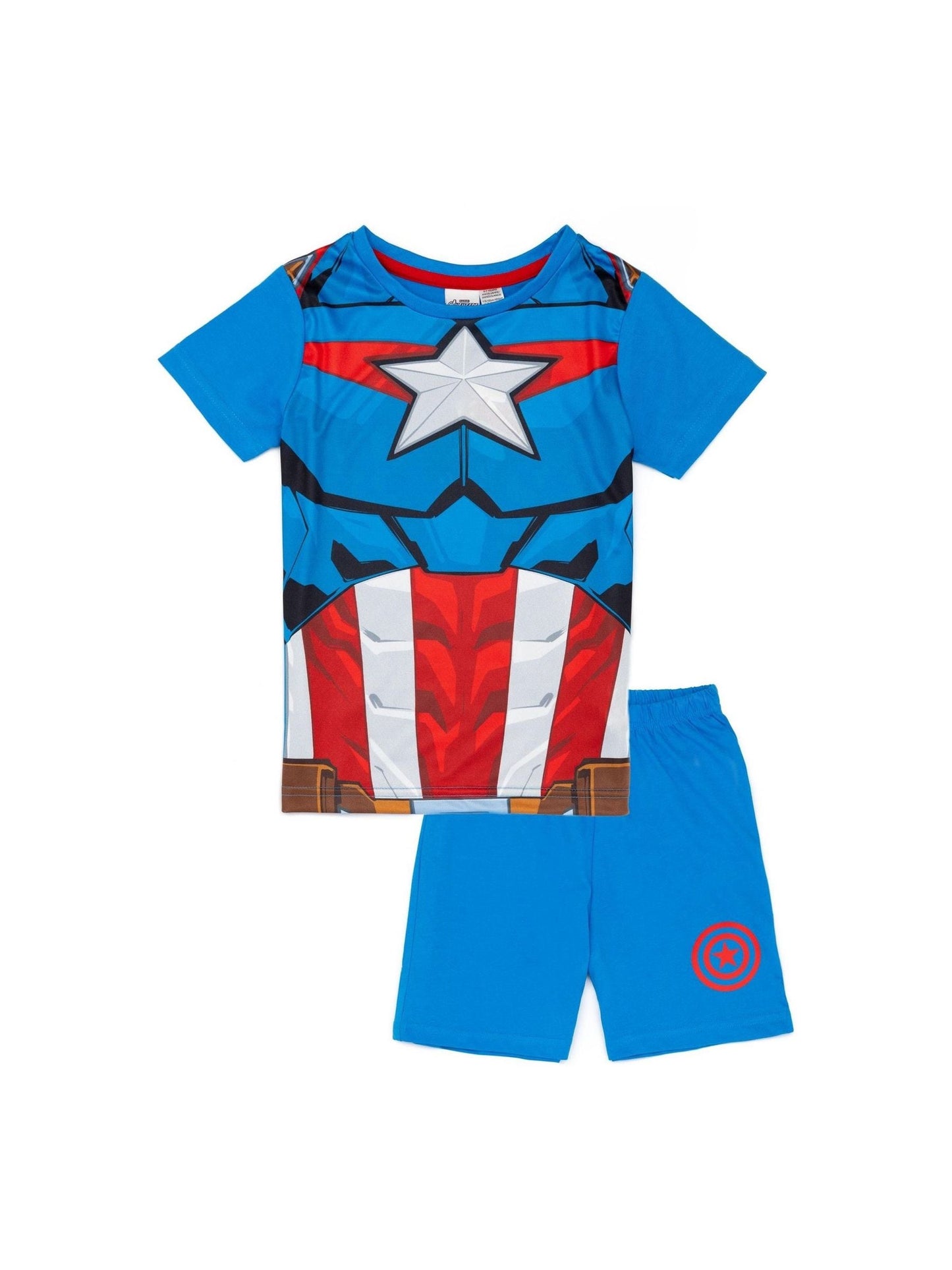 Dsiney Kidz - Vanilla Underground Blue Boys 100% Cotton Captain America Short Pyjamas image 1