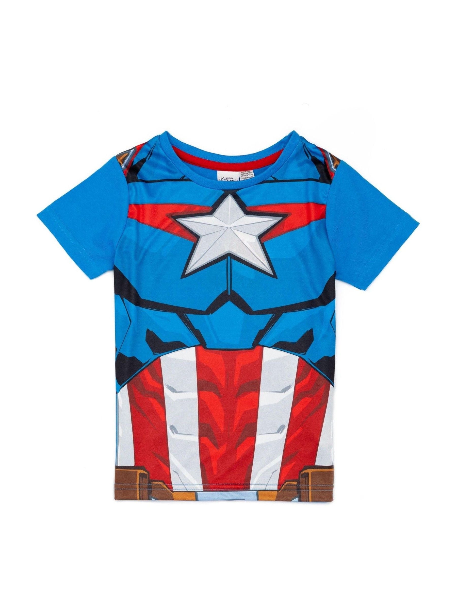 Dsiney Kidz - Vanilla Underground Blue Boys 100% Cotton Captain America Short Pyjamas image 2