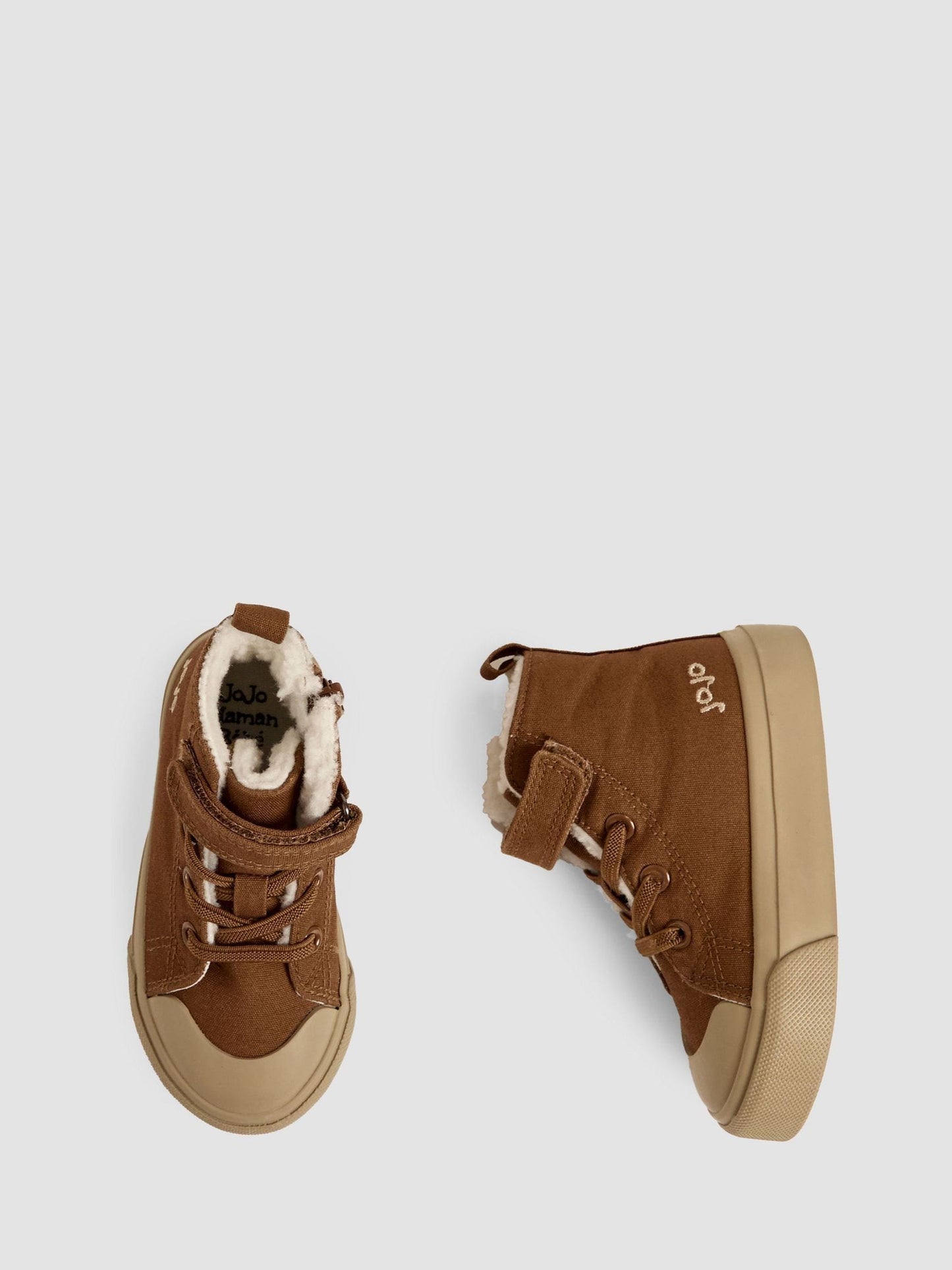 JoJo Maman Bébé Brown Canvas High Top Trainer image 3