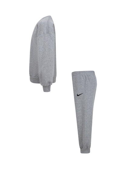 Nike Grey Little Kids Essential Marl Crew Tracksuit Set image 4