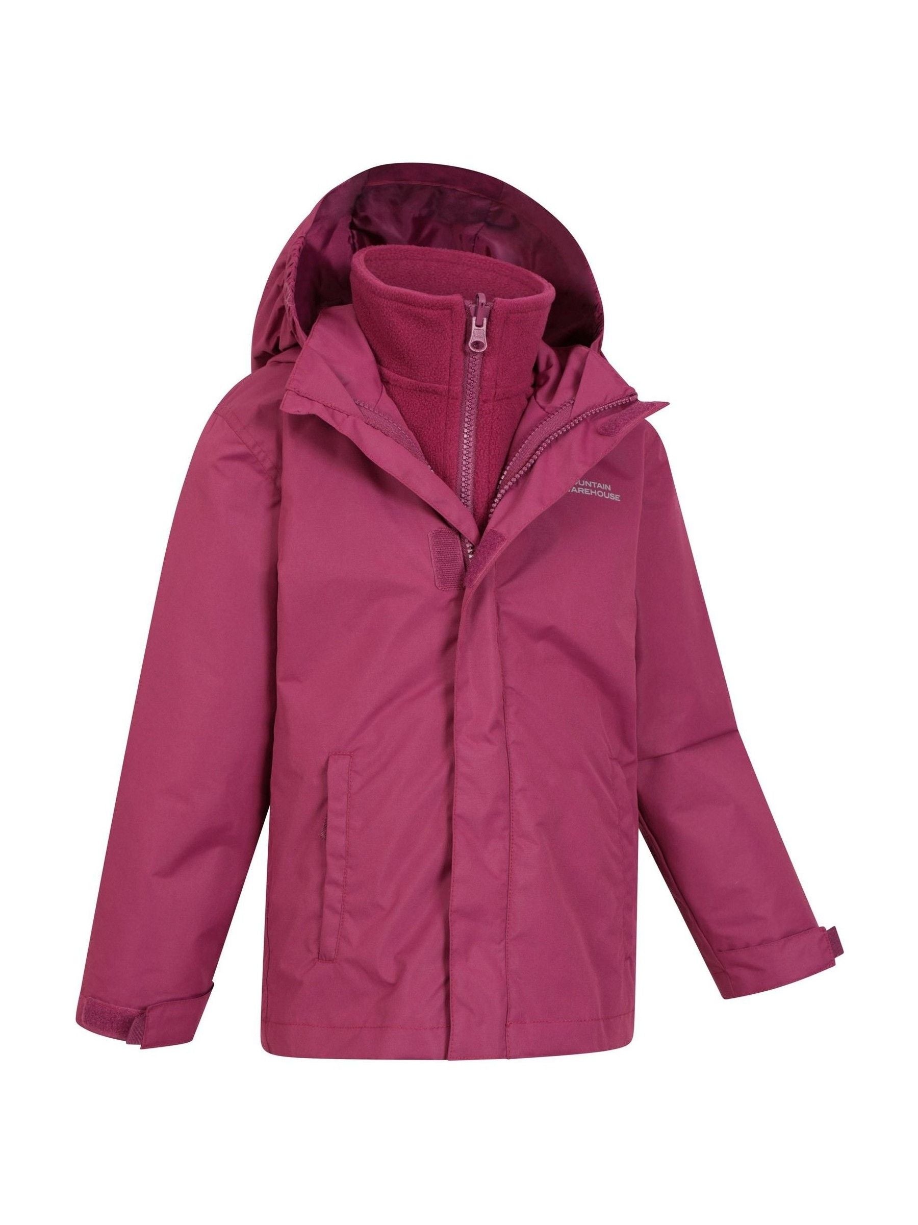 Dsiney Kidz - Mountain Warehouse Burgundy Red Fell 3-In-1 Water Resistant Jacket image 1