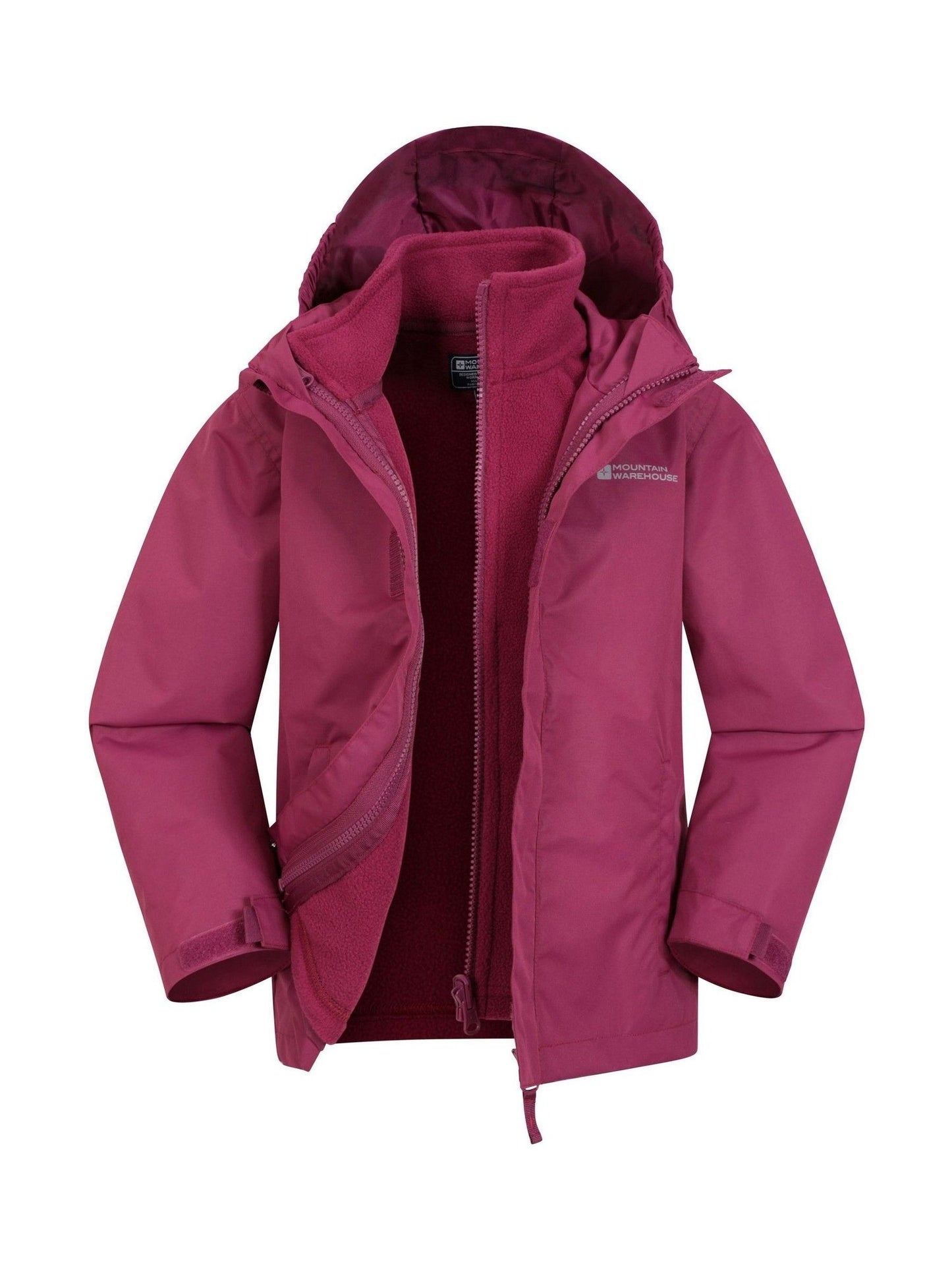 Dsiney Kidz - Mountain Warehouse Burgundy Red Fell 3-In-1 Water Resistant Jacket image 2
