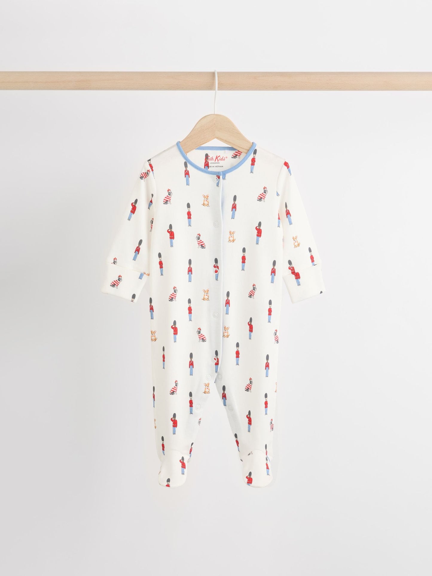 Blue Cath Kidston Cars Baby 100% Cotton Sleepsuits 3 Pack
