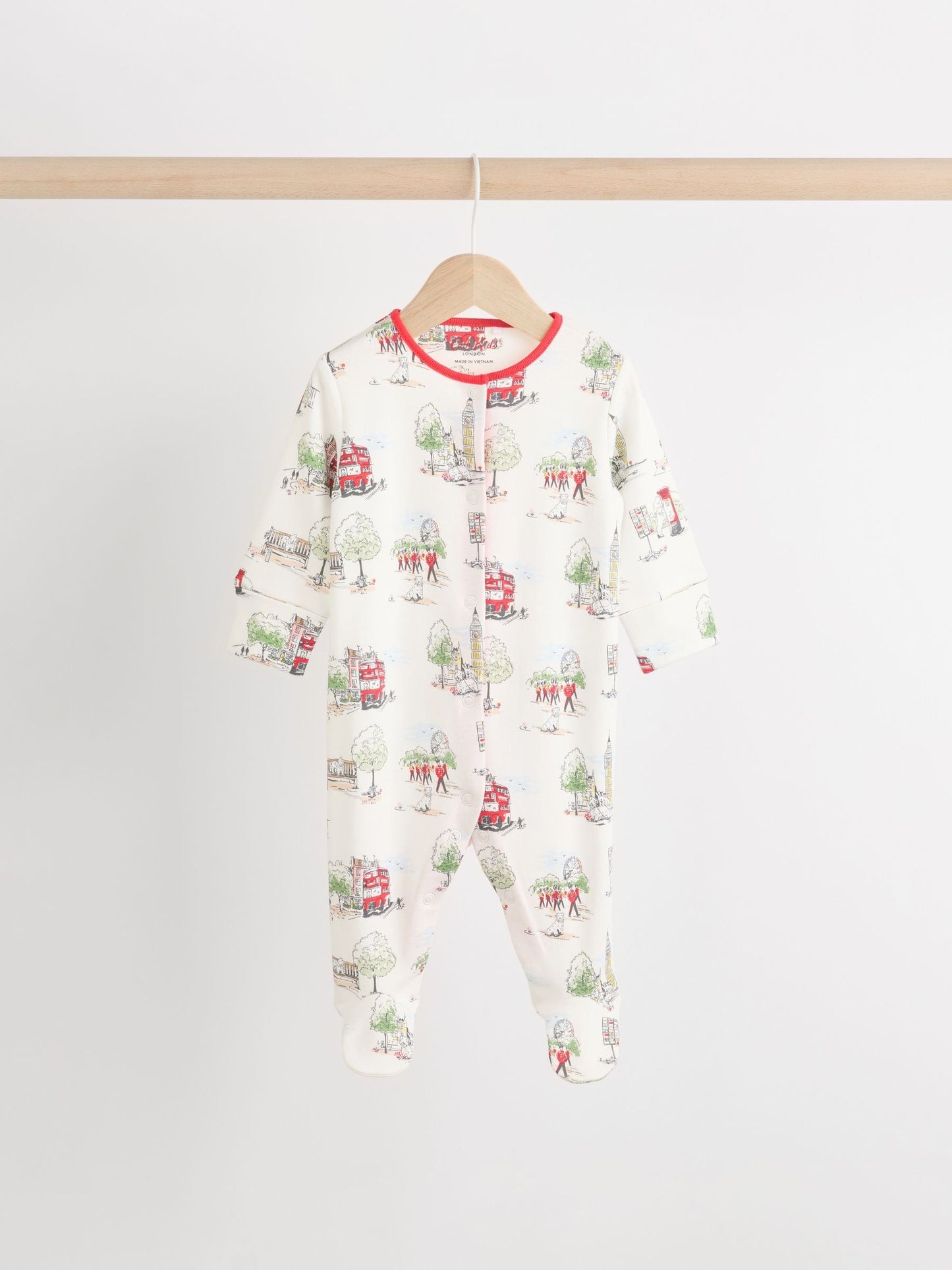 Blue Cath Kidston Cars Baby 100% Cotton Sleepsuits 3 Pack